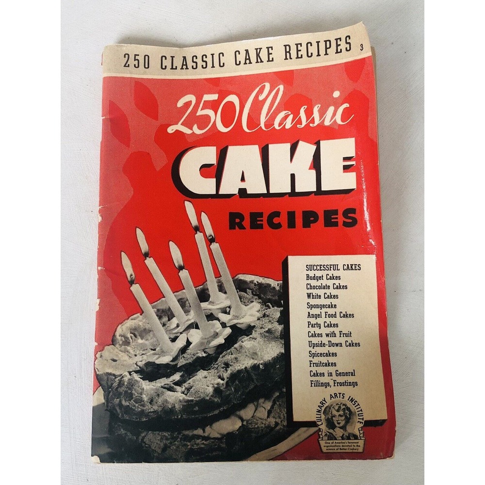 Vintage 1940 Classic Cakes Recipes Book Baking Frosting Culinary Arts Institute